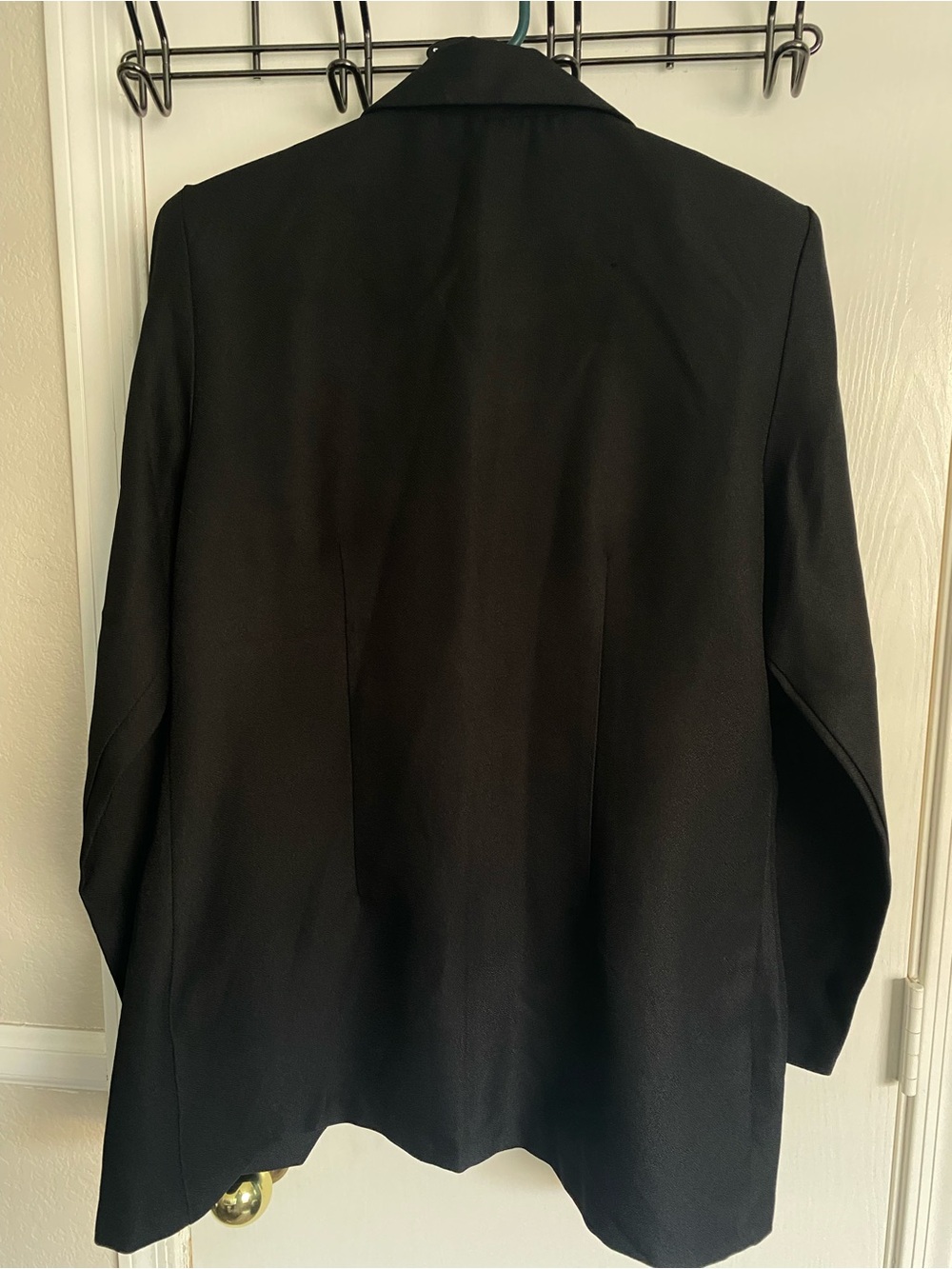 Vintage Jennifer James Black Crepe Blazer Jacket Size 12 Made in USA - Picture 4 of 6